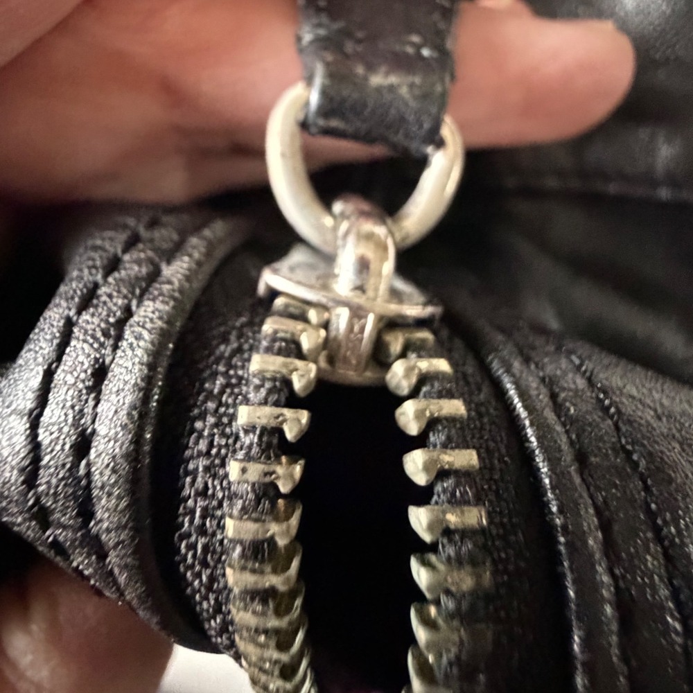 Coach Ashley Black Leather Shoulder Bag Satchel Purple Lining F15447 - Picture 8 of 14